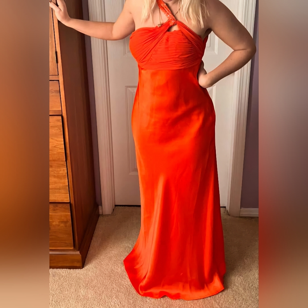 Adrianna Papell Vibrant Orange Gown